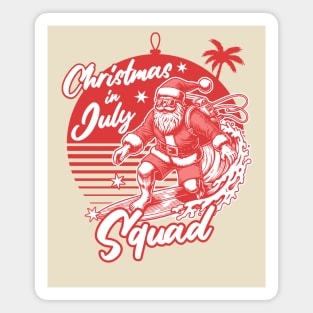 Christmas in July Squad - Santa Surfing Magnet